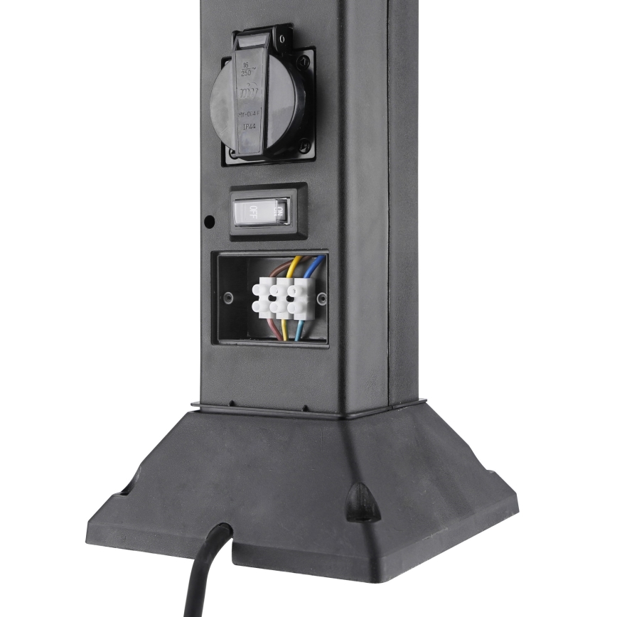 Уличная лампа с 2 розетками 1xE14/15W/230V IP44 черный