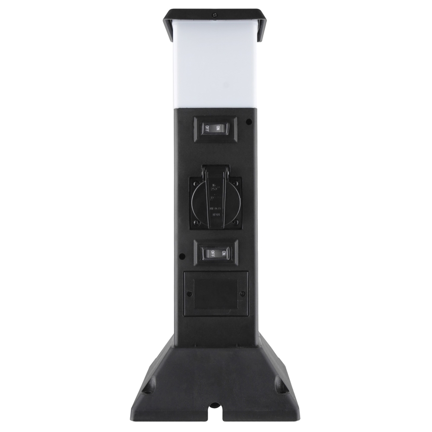 Уличная лампа с 2 розетками 1xE14/15W/230V IP44 черный