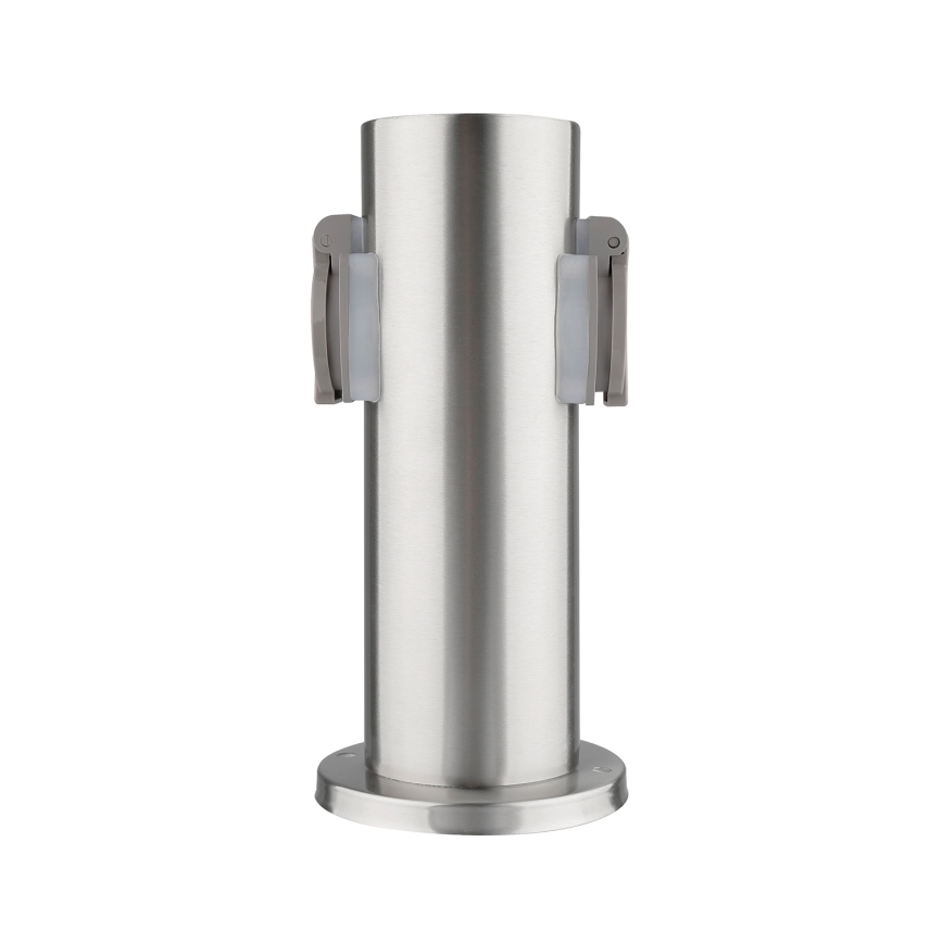 Уличная розеточная колонна 2Z 230V IP44 матовый хром круглый