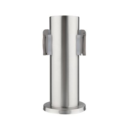 Зовнішній розподільчий стовпчик 2Р 230В IP44 матовий хром круглий