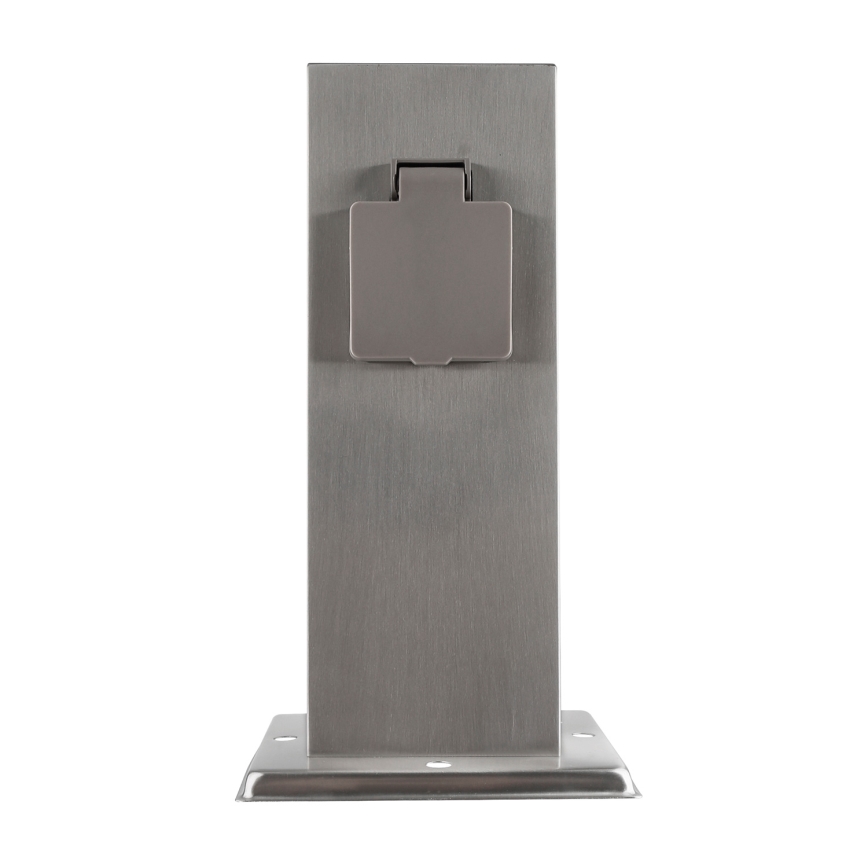 Уличная розеточная колонна 2Z 230V IP44 матовый хром угловой