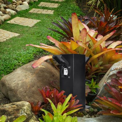 Зовнішній розподільчий стовпчик 2Р 230В IP44 чорний квадратний