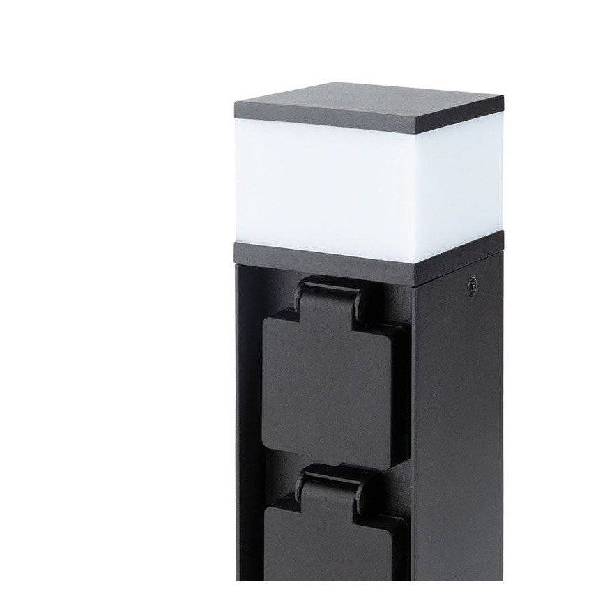 Вуличний світильник із 2 розетками 1xG9/11W/230V IP44 чорний