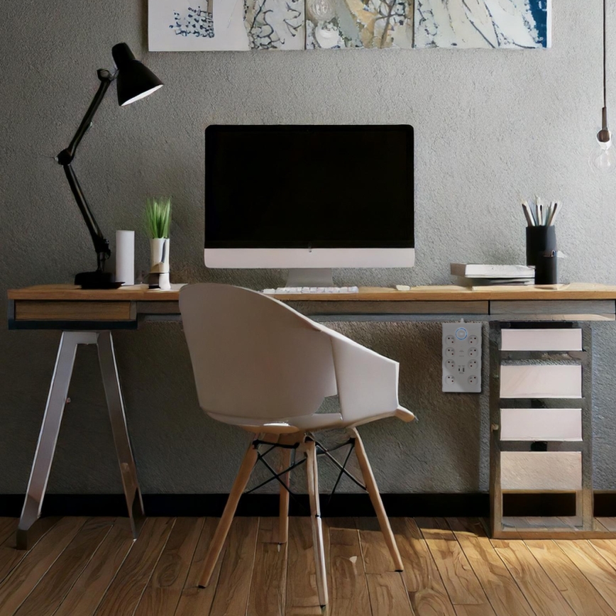 Сетевой удлинитель с выключателем и защитой от перенапряжения 8Z Тип E + 1xUSB-A + 1xUSB-C 2 м белый