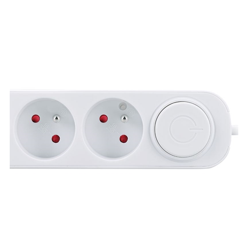 Удлинитель на 3 розетки с выключателем и зарядными портами USB-A и USB-C, 2 м