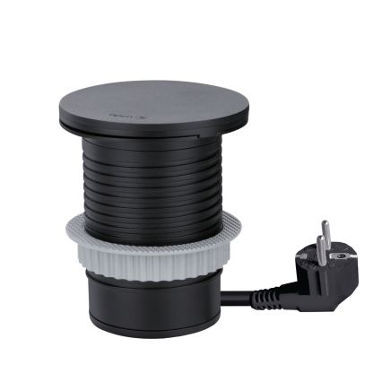 Вбудована розетка з бездротовою зарядкою 10 Вт, 1 розетка + USB A+C, чорна