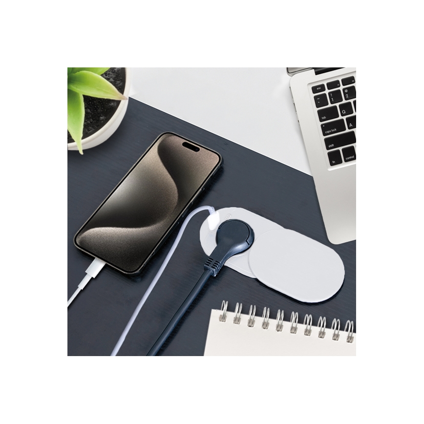 Вбудована розетка 20 Вт, 1 розетка + USB A+C, біла