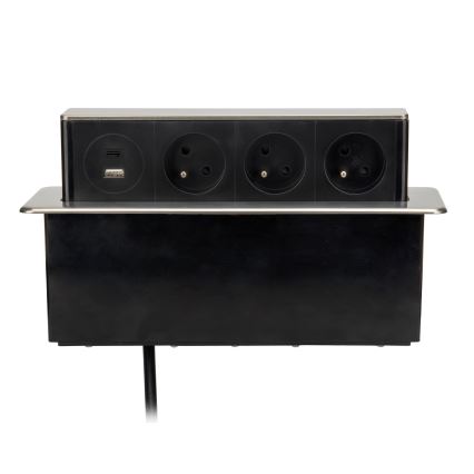 Модуль розеток для столешницы 3x230V + USB-A + USB-C