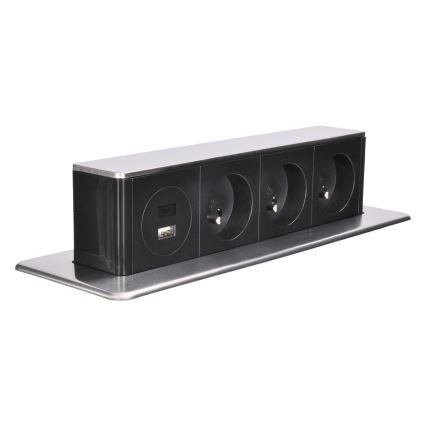 Модуль розеток для столешницы 3x230V + USB-A + USB-C