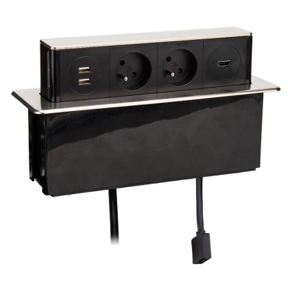 Розеточный блок в столешницу 2x230V + 2xUSB + HDMI