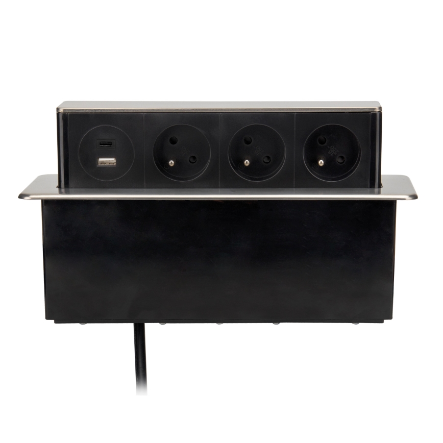 Розеточная колонна для столешницы 3x230V + USB-A + USB-C