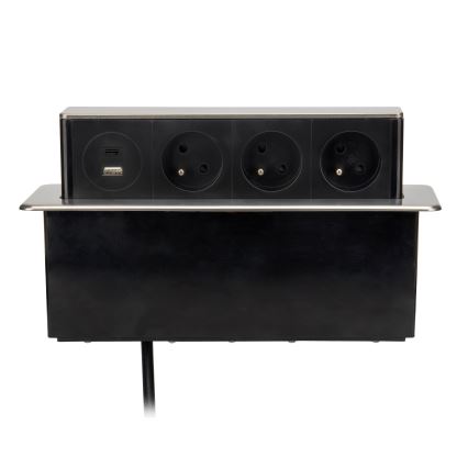 Розеточная колонна для столешницы 3x230V + USB-A + USB-C