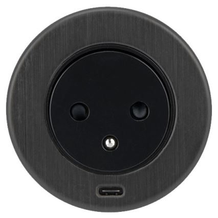 Врізна USB розетка 1Z + 1xUSB Type-C 230V