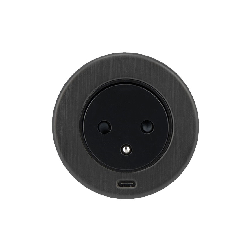 Врізна USB розетка 1Z + 1xUSB Type-C 230V