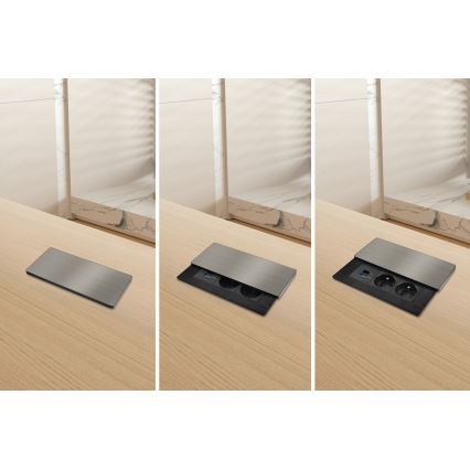 Вбудована розетка з бездротовою зарядкою 20 Вт, 2 розетки + USB-A + USB-C