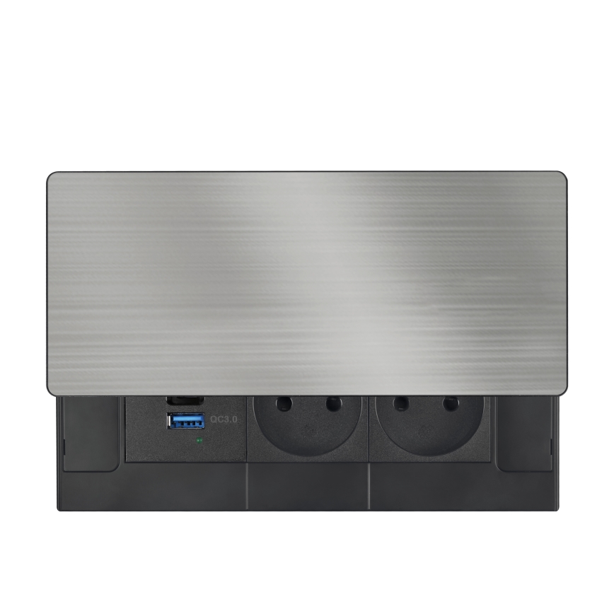 Встраиваемая розетка 65 Вт — 2 розетки + USB-A + USB-C
