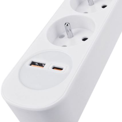 Удлинитель 3 м с выключателем, 5 розеток и USB-зарядкой A+C