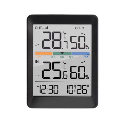 Метеостанция с будильником 2xAAA + 2xAAA черная