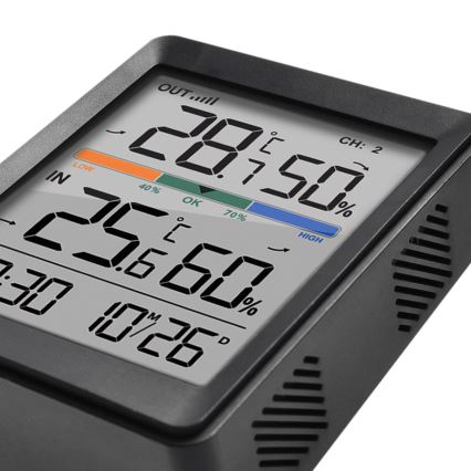 Метеостанція з будильником 2xAAA + 2xAAA чорна