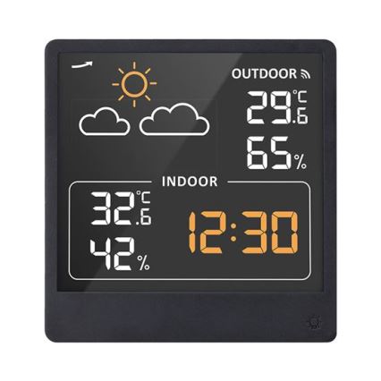 Цифровий термометр 5В/2×AAA + 2×AAA чорний