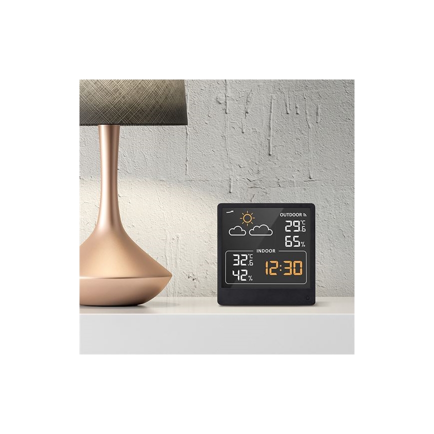 Цифровой термометр 5V/2xAAA + 2xAAA черный