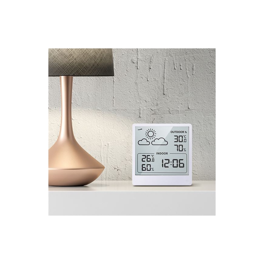 Цифровий термометр 5V/2xAAA + 2xAAA білий