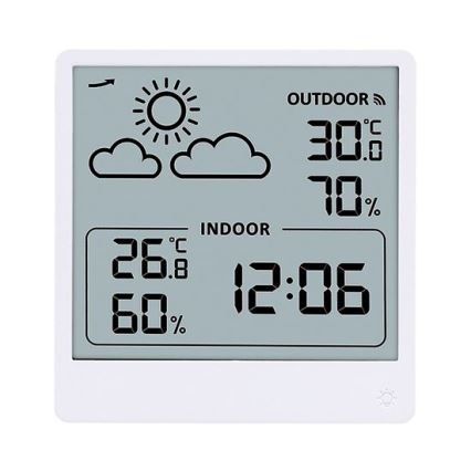 Цифровий термометр 5V/2xAAA + 2xAAA білий