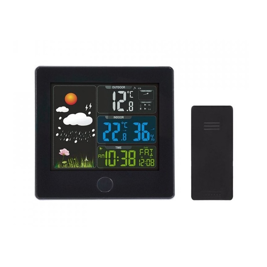 Метеостанция с ЖК-дисплеем 230V/2xAAA + 2xAAA черный