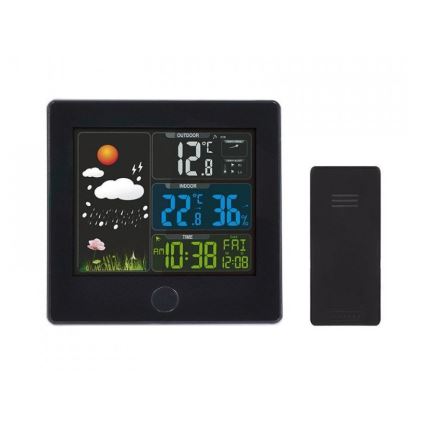 Метеостанція з LCD дисплеєм 230V чорний