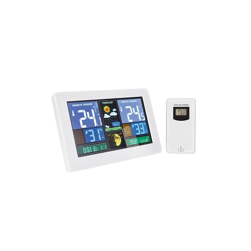 Метеостанція з РК-дисплеєм USB-зарядка біла