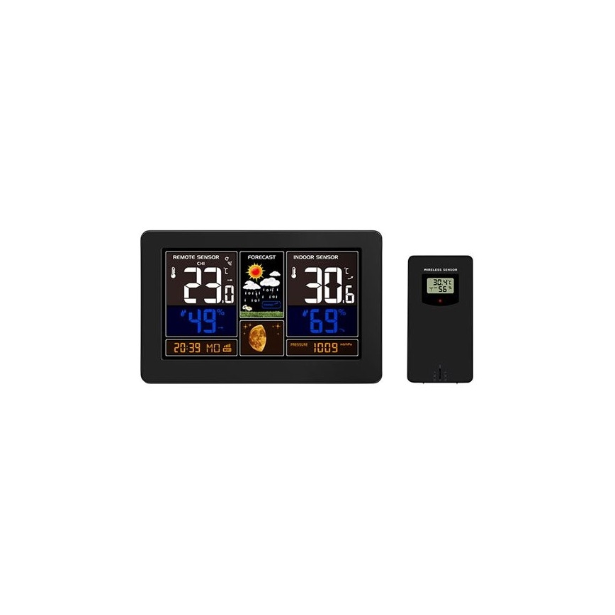 Метеостанція з кольоровим РК-дисплеєм 2xAA/5V + 2xAA Wi-Fi Tuya