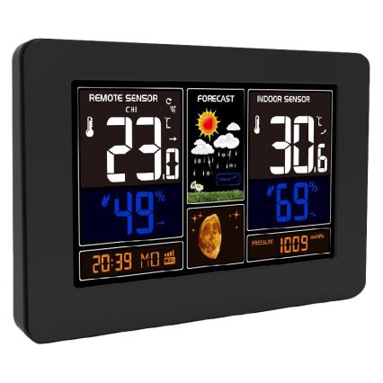 Метеостанція з кольоровим РК-дисплеєм 2xAA/5V + 2xAA Wi-Fi Tuya