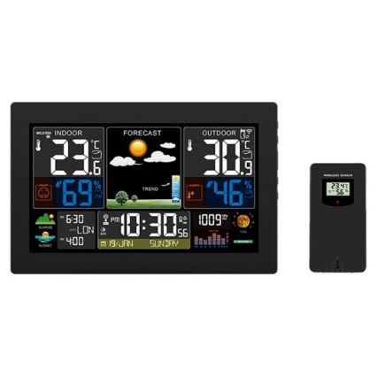 Метеостанція з кольоровим РК-дисплеєм 230V/2xAA + 2xAA