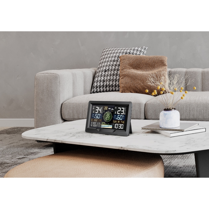 Профессиональная метеостанция с цветным ЖК-дисплеем 5V/2xAA + 3xAA + 2xAA Wi-Fi Tuya
