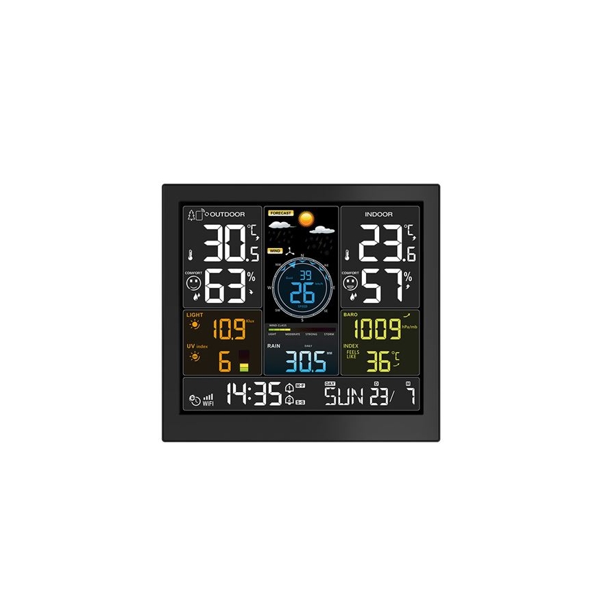 Профессиональная метеостанция с ЖК-дисплеем, питание 5 В (2×AA) + 3×AAA, Wi-Fi