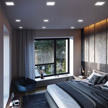 Вбудований LED-світильник LED/18W/230V 3000/4000/6000K 22,5x22,5 см білий