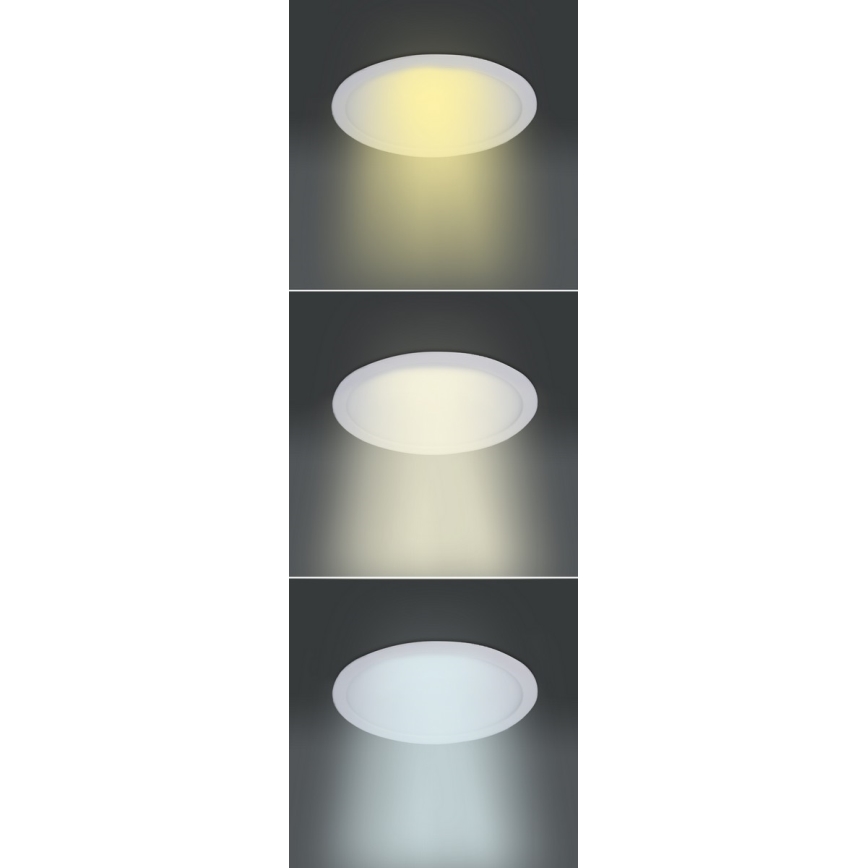 LED вбудований стельовий світильник LED/24W/230V 3000/4000/6000K діам. 30 см білий