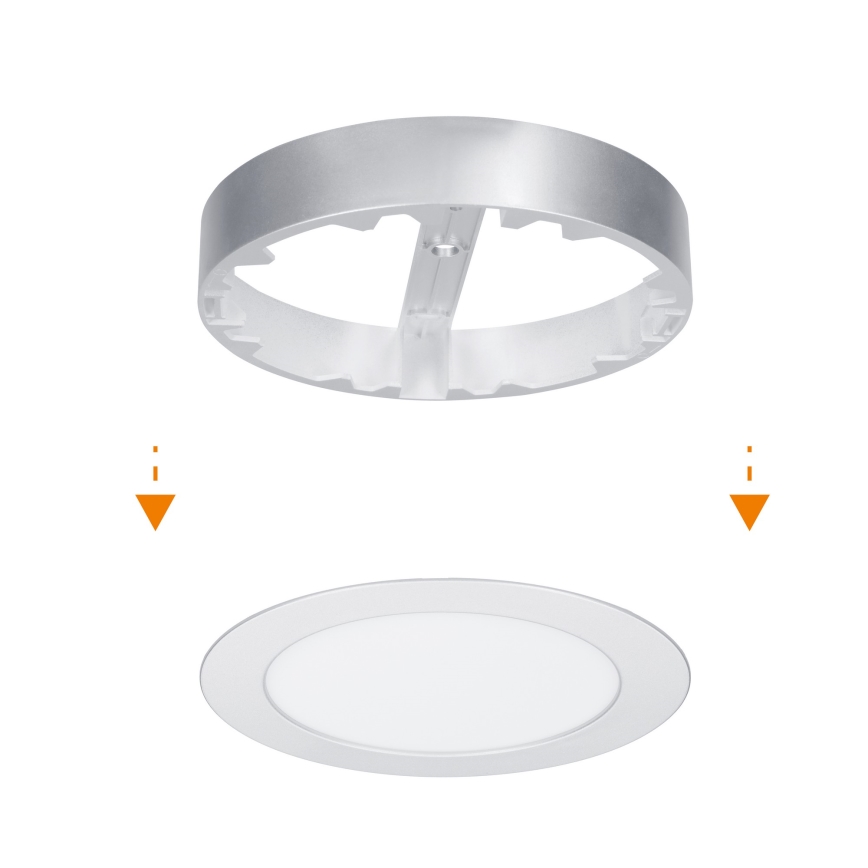 LED накладная/встраиваемая панель 2 в 1 LED/12W/230V 3000/4000/6000K Ø17 см IP54 серебристая