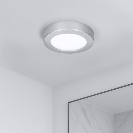 LED накладна/вбудована панель 2 в 1 LED/12W/230V 3000/4000/6000K діаметр 17 см IP54 срібляста