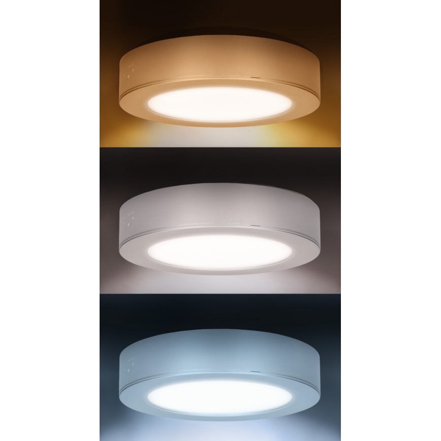 LED накладна/вбудована панель 2 в 1 LED/12W/230V 3000/4000/6000K діаметр 17 см IP54 срібляста