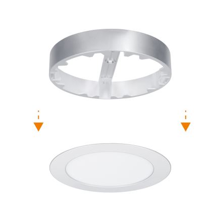 LED накладна/вбудована панель 2 в 1 LED/12W/230V 3000/4000/6000K діаметр 17 см IP54 срібляста