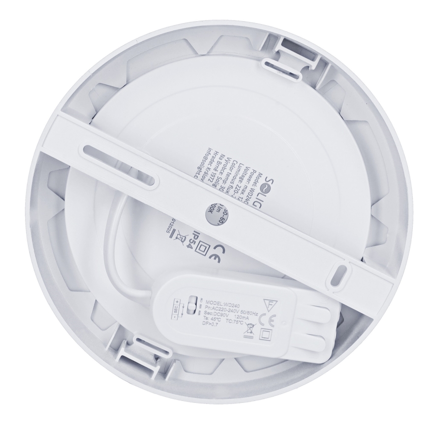 LED накладна/вбудована панель 2 в 1 LED/12W/230V 3000/4000/6000K діаметр 17 см IP54 срібляста