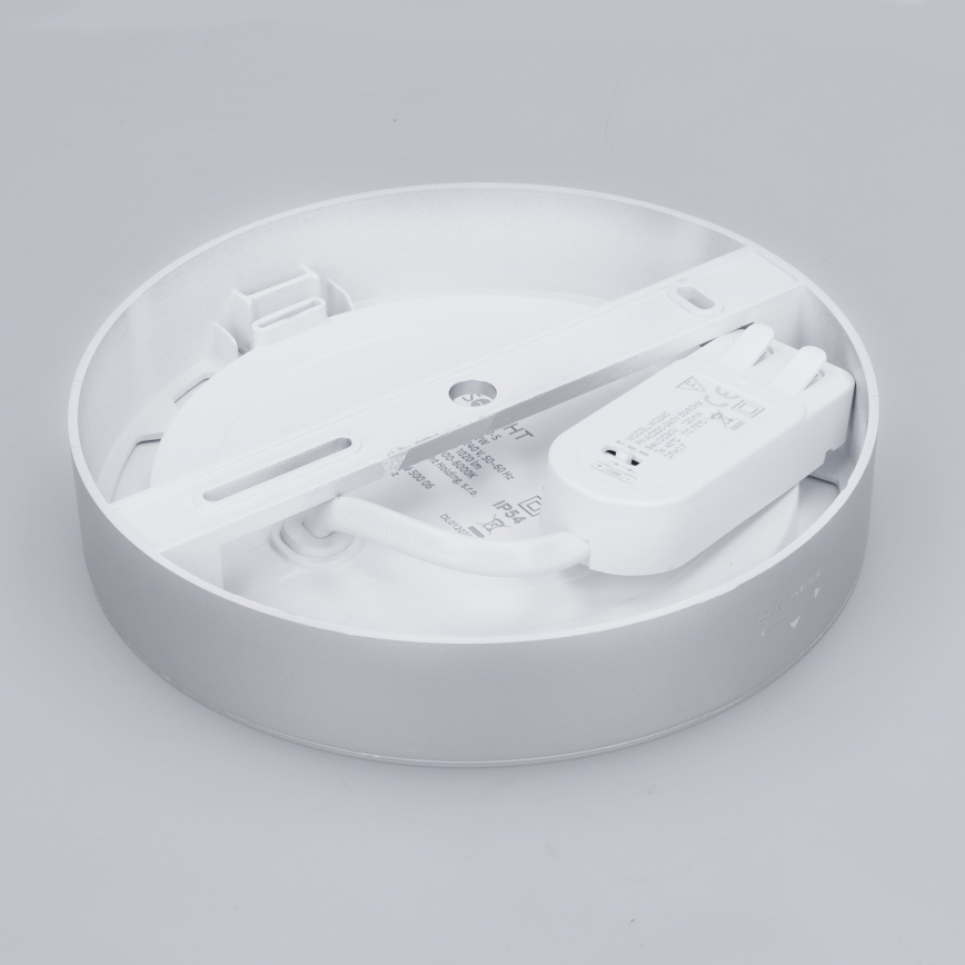 LED накладна/вбудована панель 2 в 1 LED/12W/230V 3000/4000/6000K діаметр 17 см IP54 срібляста
