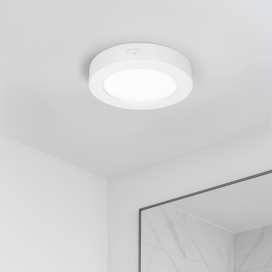 Накладна/вбудована LED-панель 2 в 1, 12 Вт, 230 В, 3000/4000/6000 К, Ø17 см, IP54, біла
