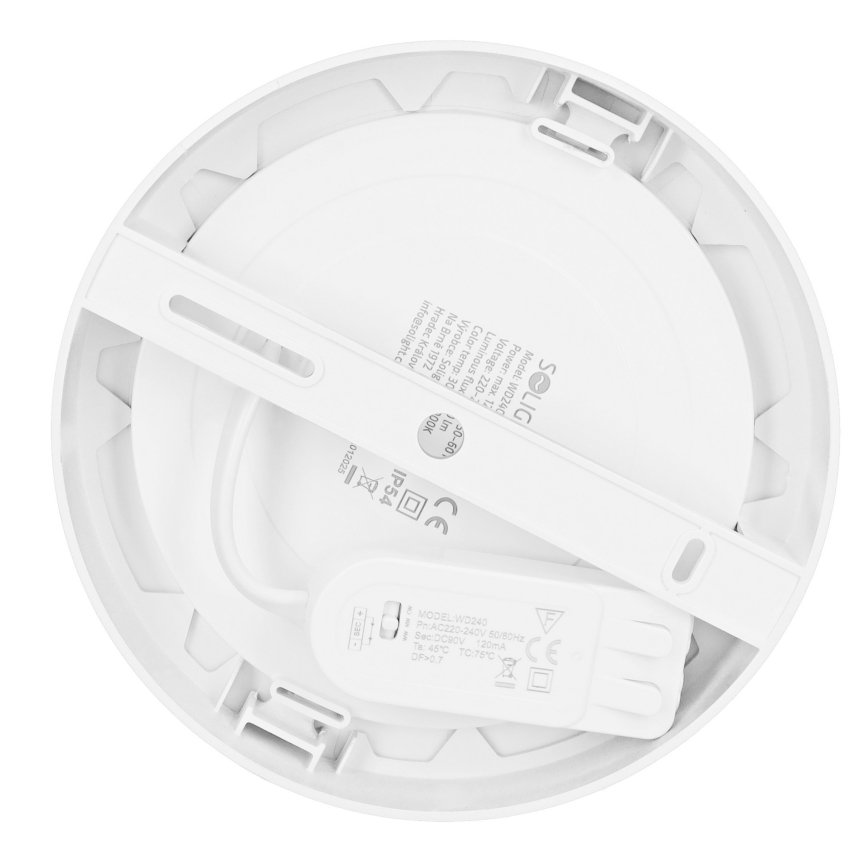 Накладна/вбудована LED-панель 2 в 1, 12 Вт, 230 В, 3000/4000/6000 К, Ø17 см, IP54, біла