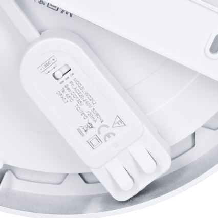 Универсальная LED-панель 2 в 1 (накладная/встраиваемая), 18 Вт, 230 В, 3000/4000/6000 К, диаметр 22,5 см, IP54, серебристая