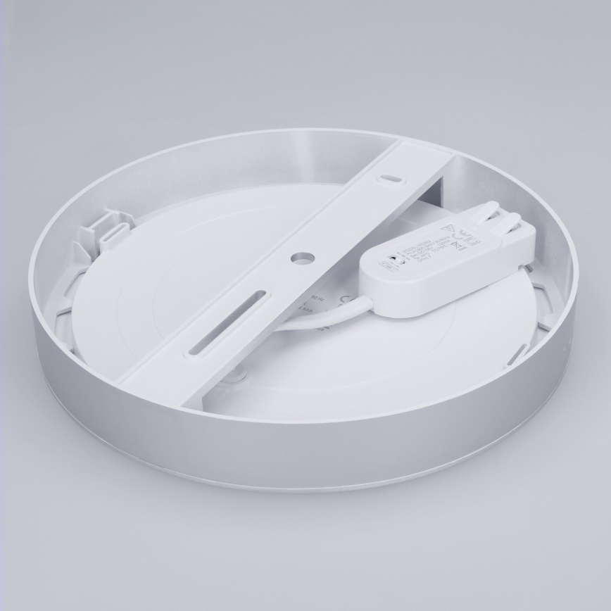 Универсальная LED-панель 2 в 1 (накладная/встраиваемая), 18 Вт, 230 В, 3000/4000/6000 К, диаметр 22,5 см, IP54, серебристая