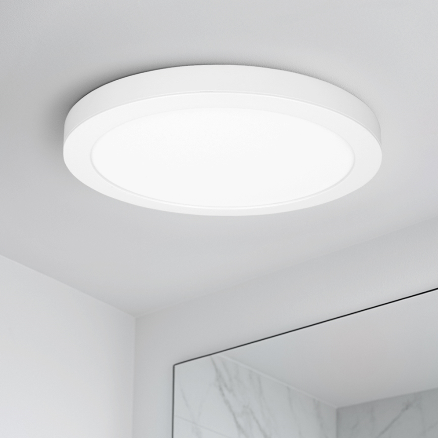 LED панель 2-в-1, накладна/вбудована, 18 Вт/230 В, 3000/4000/6000 К, діаметр 22,5 см, IP54, біла