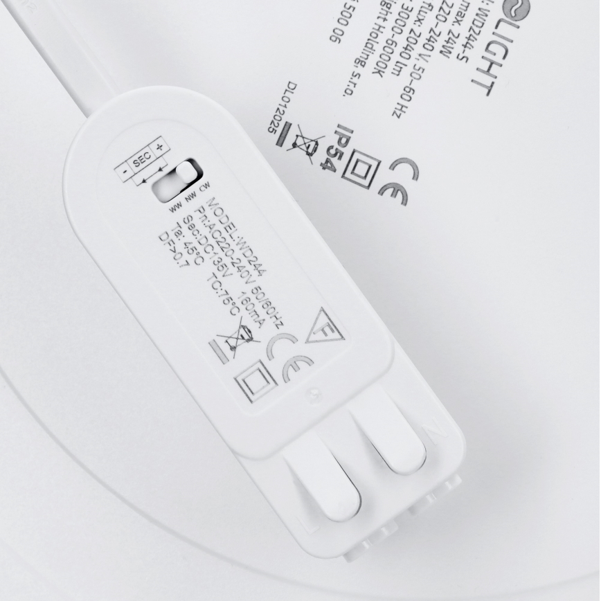 LED панель 2 в 1 (накладна/вбудована) 24W/230V 3000/4000/6000K діам. 30 см IP54 срібна