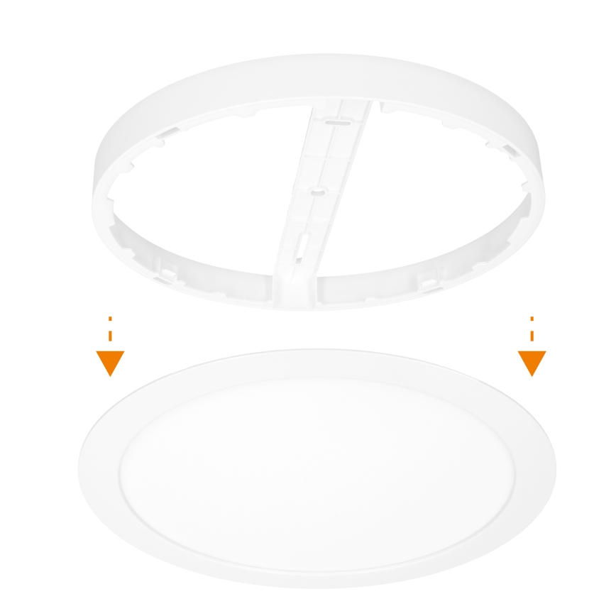 LED накладна/вбудована стельова панель 2в1 24W/230V 3000/4000/6000K діам. 30 cm IP54 біла